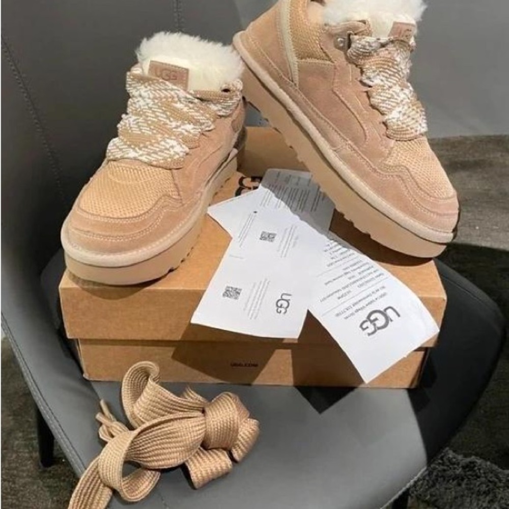 UGG Women's Tan Sneakers with Fur Lining